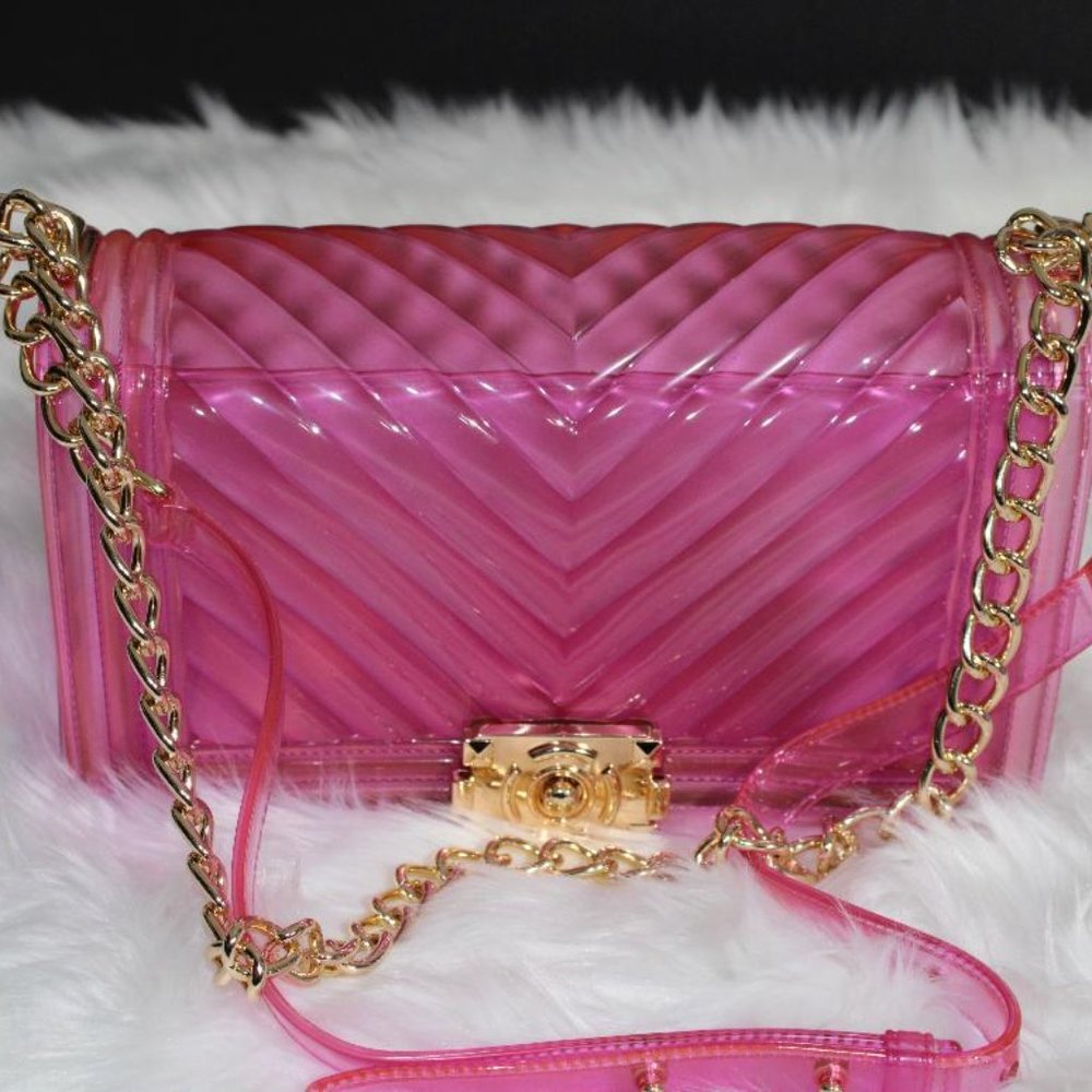 NWT PINK LARGE JELLY HANDBAG